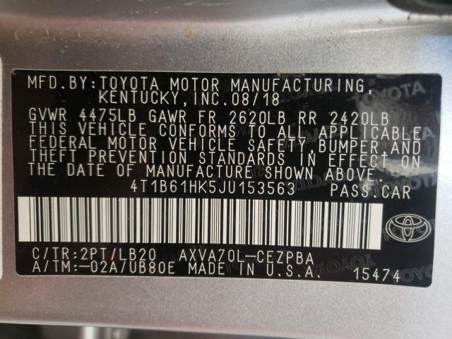 Photo 9 VIN: 4T1B61HK5JU153563 - TOYOTA CAMRY XSE 