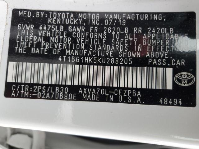 Photo 12 VIN: 4T1B61HK5KU288205 - TOYOTA CAMRY XSE 