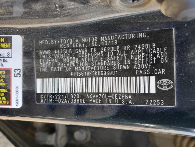 Photo 11 VIN: 4T1B61HK5KU696901 - TOYOTA CAMRY XSE 