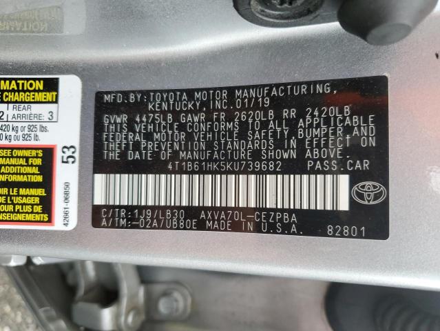 Photo 11 VIN: 4T1B61HK5KU739682 - TOYOTA CAMRY XSE 