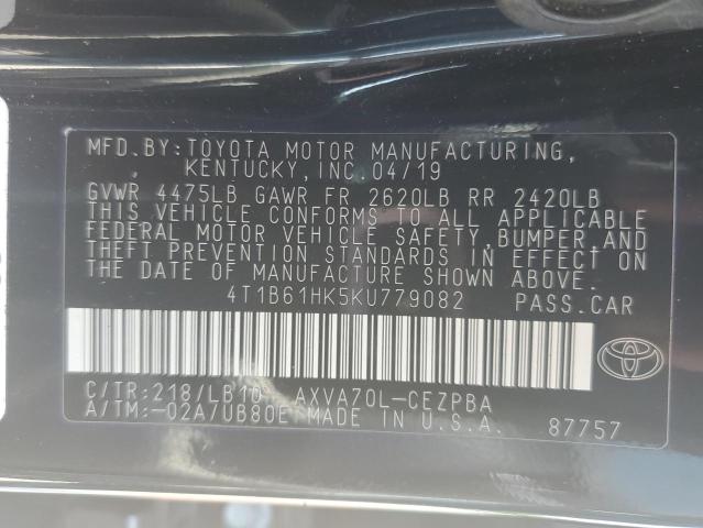 Photo 11 VIN: 4T1B61HK5KU779082 - TOYOTA CAMRY 