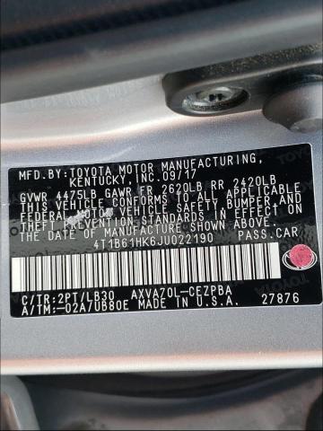 Photo 9 VIN: 4T1B61HK6JU022190 - TOYOTA CAMRY XSE 