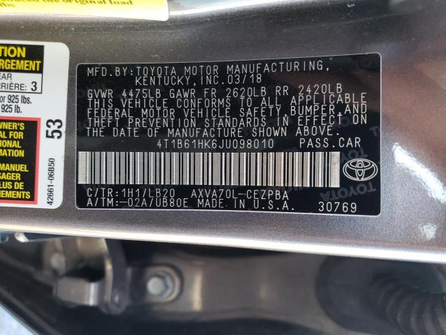 Photo 12 VIN: 4T1B61HK6JU098010 - TOYOTA CAMRY XSE 