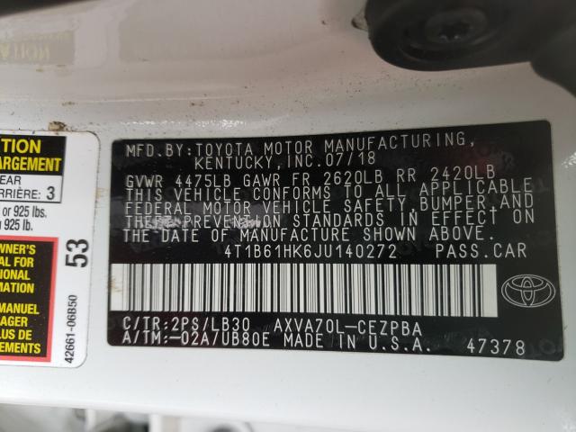 Photo 9 VIN: 4T1B61HK6JU140272 - TOYOTA CAMRY XSE 