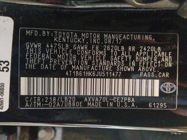 Photo 9 VIN: 4T1B61HK6JU511477 - TOYOTA CAMRY XSE 