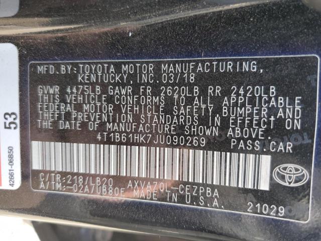 Photo 11 VIN: 4T1B61HK7JU090269 - TOYOTA CAMRY XSE 