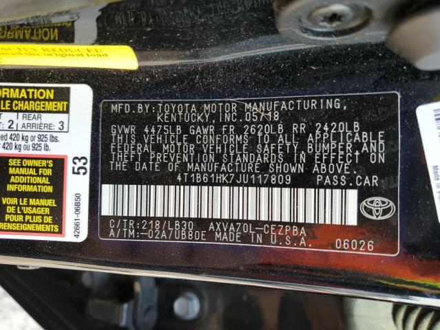 Photo 11 VIN: 4T1B61HK7JU117809 - TOYOTA CAMRY XSE 