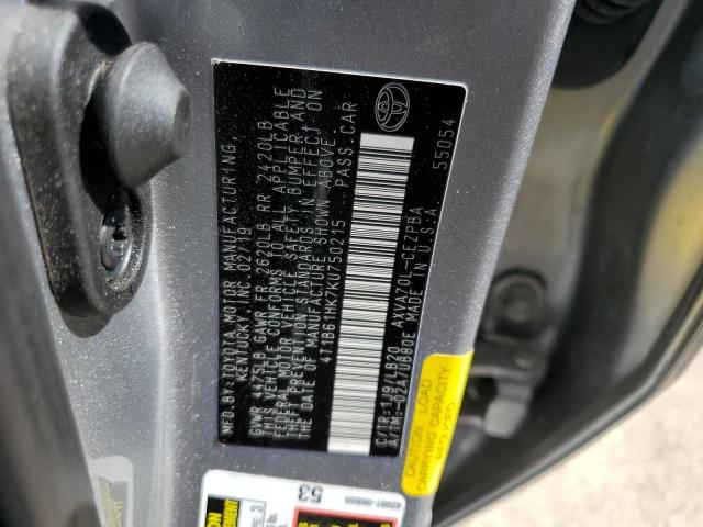 Photo 11 VIN: 4T1B61HK7KU750215 - TOYOTA CAMRY XSE 