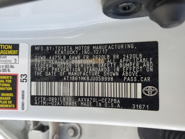 Photo 11 VIN: 4T1B61HK8JU059998 - TOYOTA CAMRY 