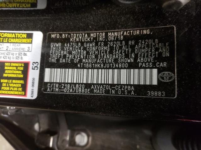 Photo 9 VIN: 4T1B61HK8JU134800 - TOYOTA CAMRY XSE 