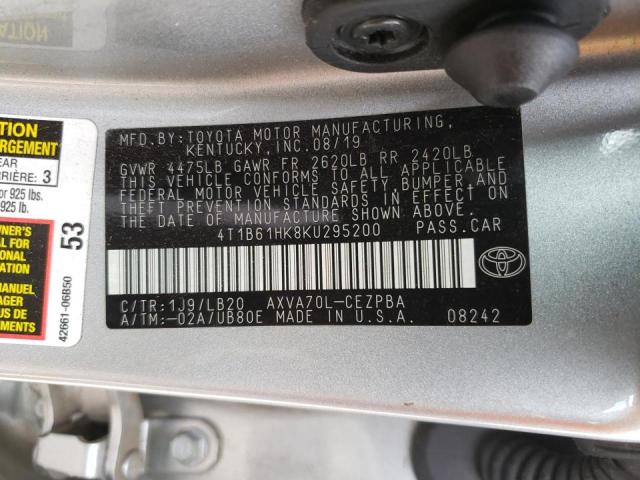 Photo 11 VIN: 4T1B61HK8KU295200 - TOYOTA CAMRY XSE 