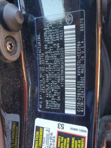 Photo 12 VIN: 4T1B61HK8KU762020 - TOYOTA CAMRY XSE 