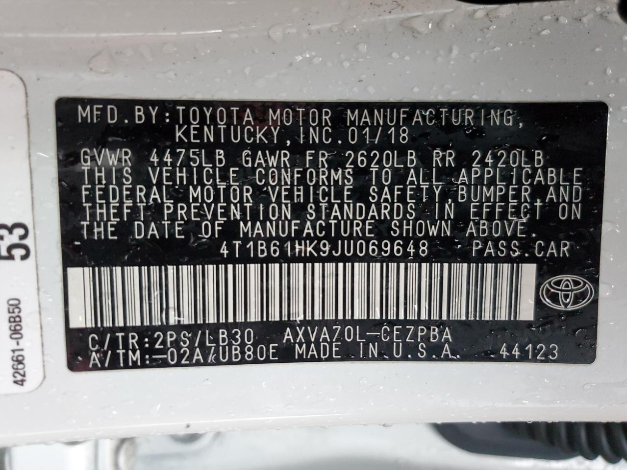 Photo 11 VIN: 4T1B61HK9JU069648 - TOYOTA CAMRY 