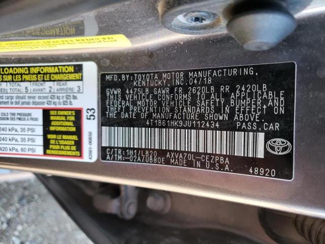 Photo 11 VIN: 4T1B61HK9JU112434 - TOYOTA CAMRY XSE 