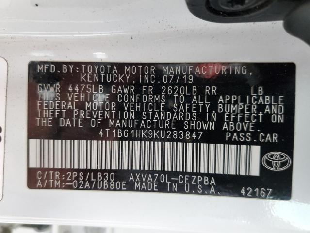 Photo 11 VIN: 4T1B61HK9KU283847 - TOYOTA CAMRY 