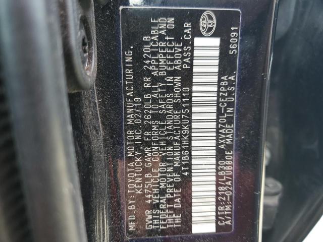 Photo 11 VIN: 4T1B61HK9KU751110 - TOYOTA CAMRY 