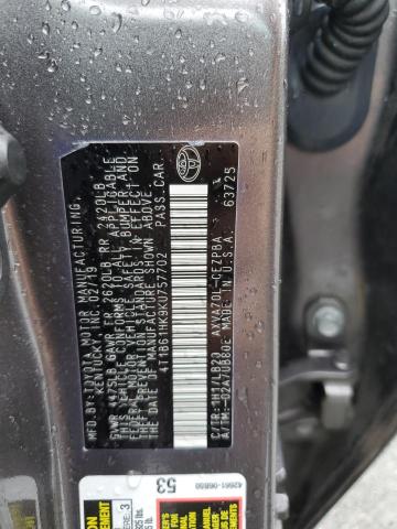 Photo 12 VIN: 4T1B61HK9KU757702 - TOYOTA CAMRY 