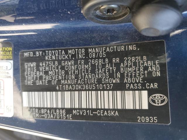 Photo 11 VIN: 4T1BA30K36U510137 - TOYOTA CAMRY 