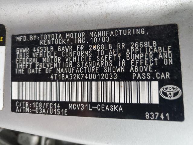 Photo 11 VIN: 4T1BA32K74U012033 - TOYOTA CAMRY 