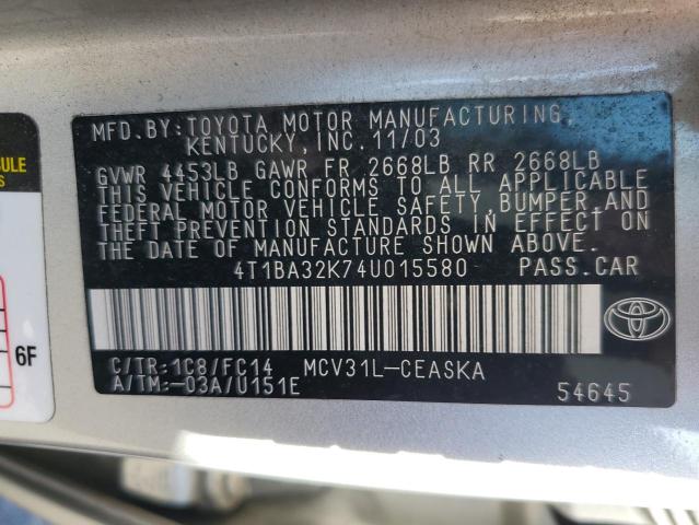 Photo 11 VIN: 4T1BA32K74U015580 - TOYOTA CAMRY SE 