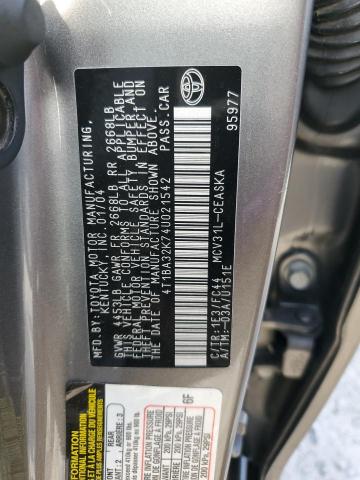 Photo 12 VIN: 4T1BA32K74U021542 - TOYOTA CAMRY 