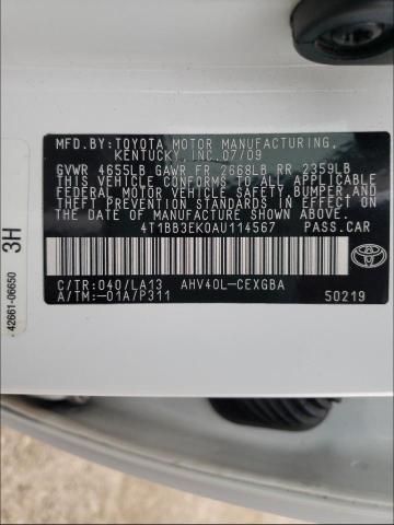 Photo 9 VIN: 4T1BB3EK0AU114567 - TOYOTA CAMRY HYBR 