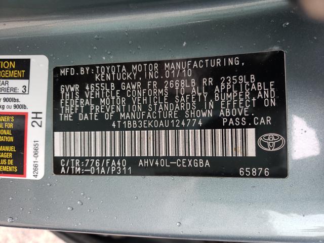 Photo 9 VIN: 4T1BB3EK0AU124774 - TOYOTA CAMRY HYBR 