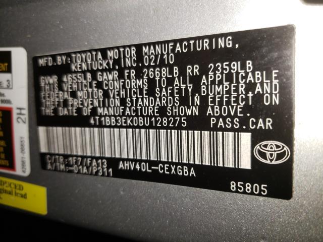 Photo 9 VIN: 4T1BB3EK0BU128275 - TOYOTA CAMRY HYBR 