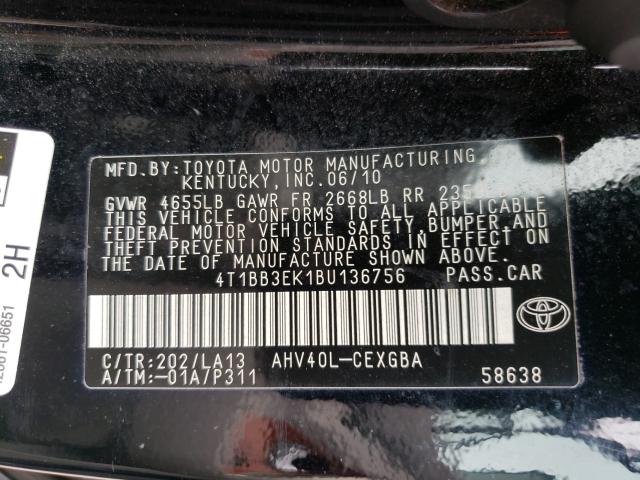 Photo 9 VIN: 4T1BB3EK1BU136756 - TOYOTA CAMRY HYBR 