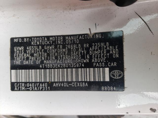 Photo 9 VIN: 4T1BB3EK2BU135874 - TOYOTA CAMRY HYBR 