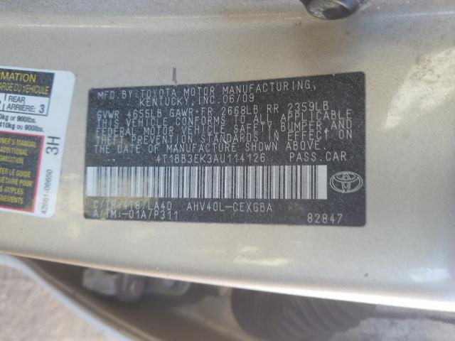 Photo 9 VIN: 4T1BB3EK3AU114126 - TOYOTA CAMRY HYBR 