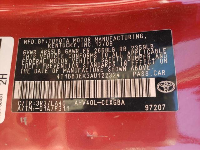 Photo 11 VIN: 4T1BB3EK3AU122324 - TOYOTA CAMRY HYBR 