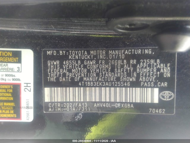 Photo 8 VIN: 4T1BB3EK3AU125546 - TOYOTA CAMRY HYBRID 