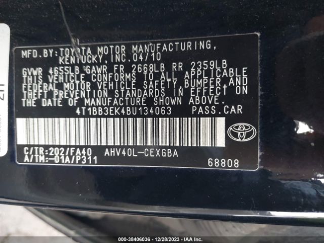 Photo 8 VIN: 4T1BB3EK4BU134063 - TOYOTA CAMRY HYBRID 