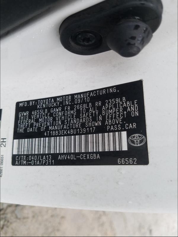 Photo 9 VIN: 4T1BB3EK4BU139117 - TOYOTA CAMRY HYBR 