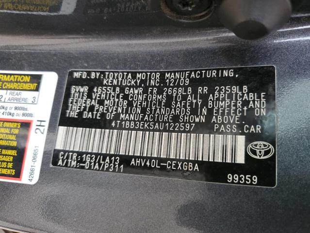 Photo 11 VIN: 4T1BB3EK5AU122597 - TOYOTA CAMRY 