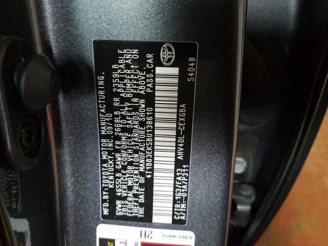 Photo 9 VIN: 4T1BB3EK5BU138610 - TOYOTA CAMRY HYBR 