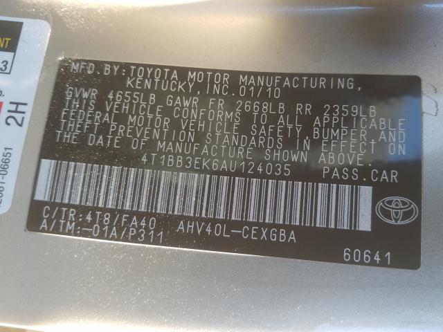 Photo 9 VIN: 4T1BB3EK6AU124035 - TOYOTA CAMRY HYBR 