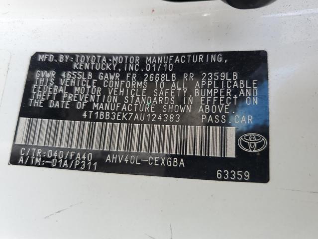 Photo 11 VIN: 4T1BB3EK7AU124383 - TOYOTA CAMRY 