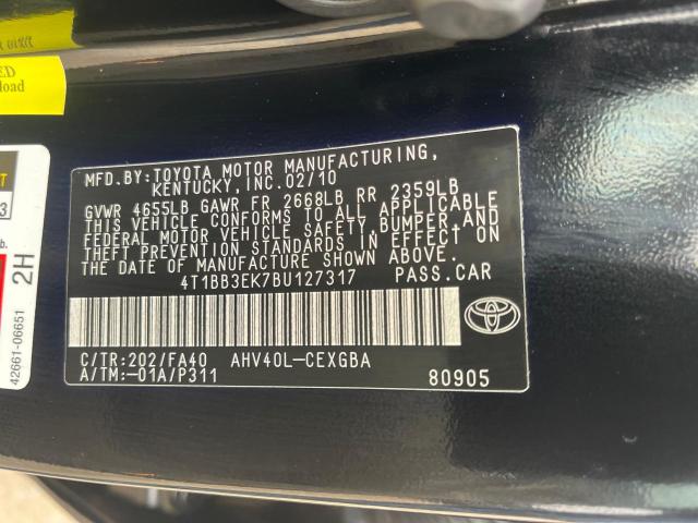 Photo 9 VIN: 4T1BB3EK7BU127317 - TOYOTA CAMRY 