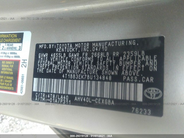 Photo 8 VIN: 4T1BB3EK7BU134848 - TOYOTA CAMRY HYBRID 