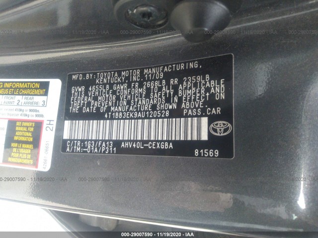 Photo 8 VIN: 4T1BB3EK9AU120528 - TOYOTA CAMRY HYBRID 