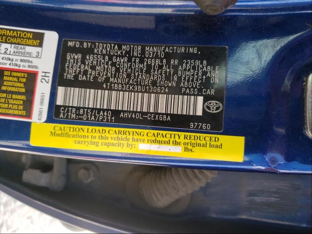 Photo 9 VIN: 4T1BB3EK9BU130624 - TOYOTA CAMRY HYBR 