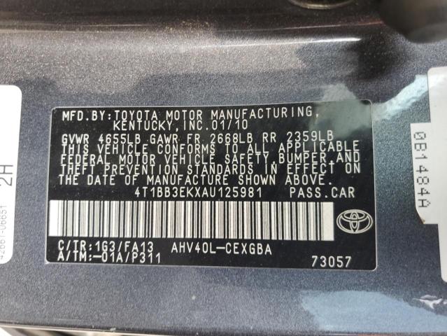 Photo 11 VIN: 4T1BB3EKXAU125981 - TOYOTA CAMRY 