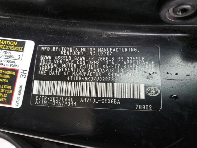 Photo 11 VIN: 4T1BB46K07U028799 - TOYOTA CAMRY 