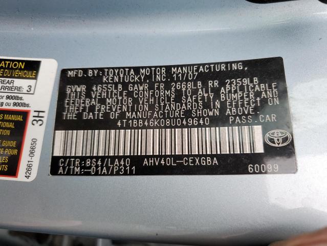 Photo 11 VIN: 4T1BB46K08U049640 - TOYOTA CAMRY 