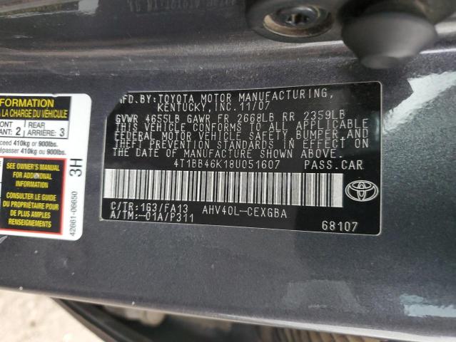 Photo 11 VIN: 4T1BB46K18U051607 - TOYOTA CAMRY 