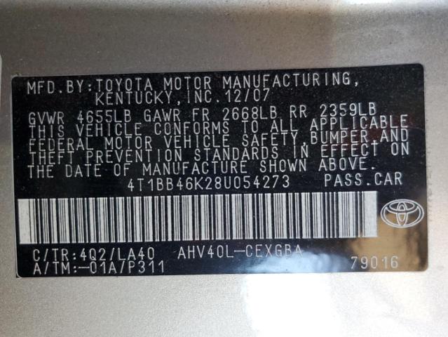 Photo 11 VIN: 4T1BB46K28U054273 - TOYOTA CAMRY HYBR 