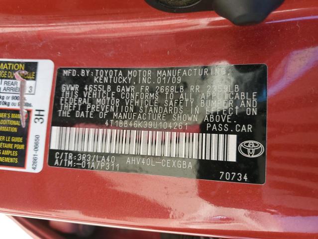 Photo 11 VIN: 4T1BB46K39U104261 - TOYOTA CAMRY 