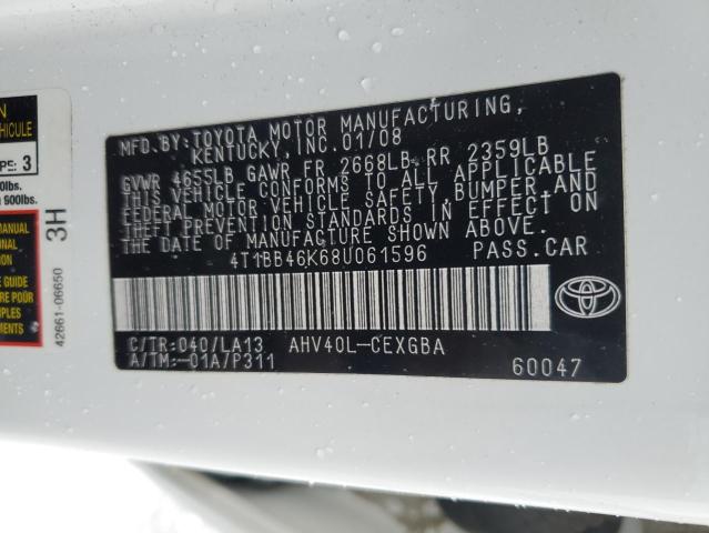 Photo 11 VIN: 4T1BB46K68U061596 - TOYOTA CAMRY HYBR 